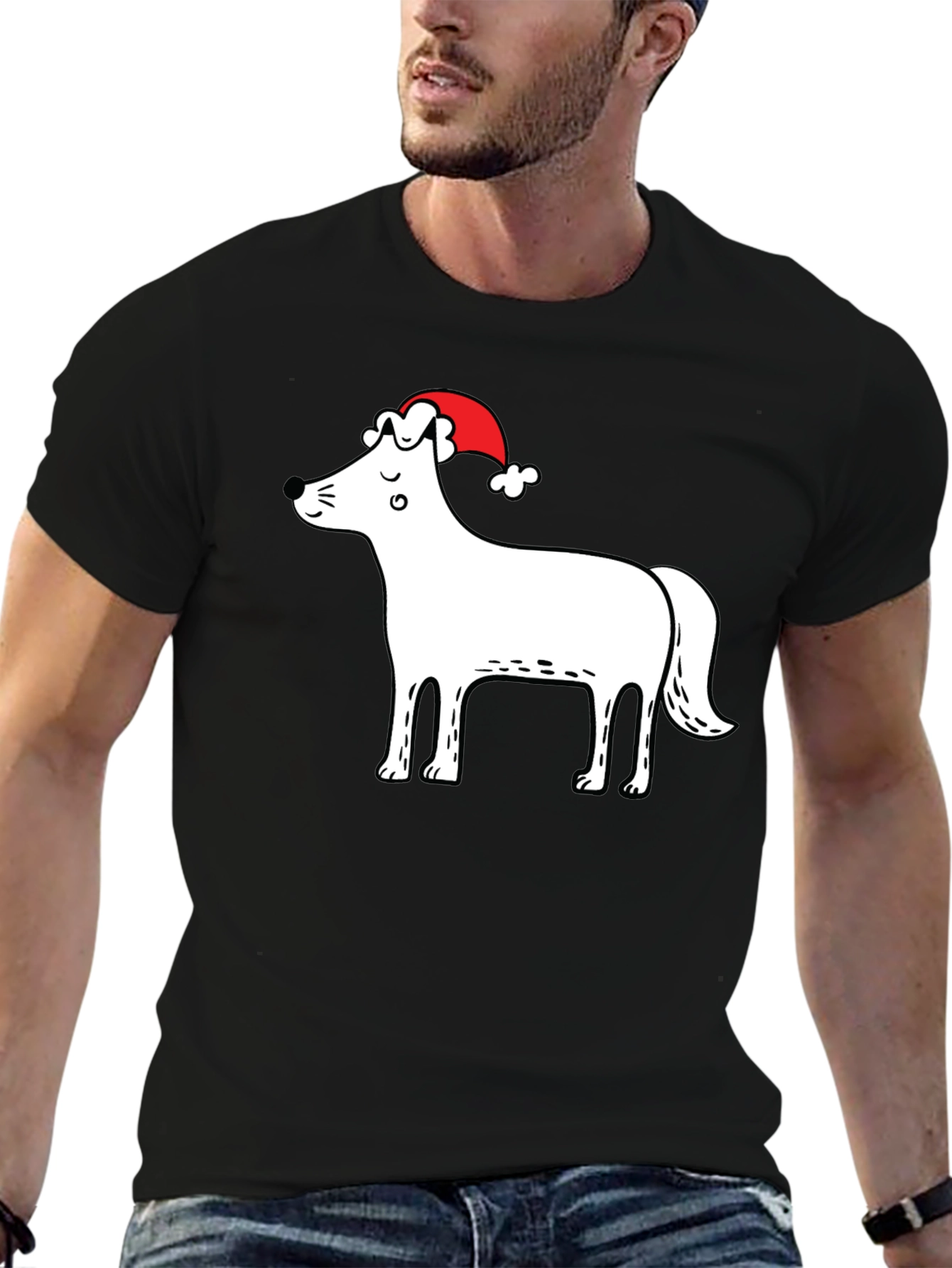Festive Dog Graphic T-Shirt