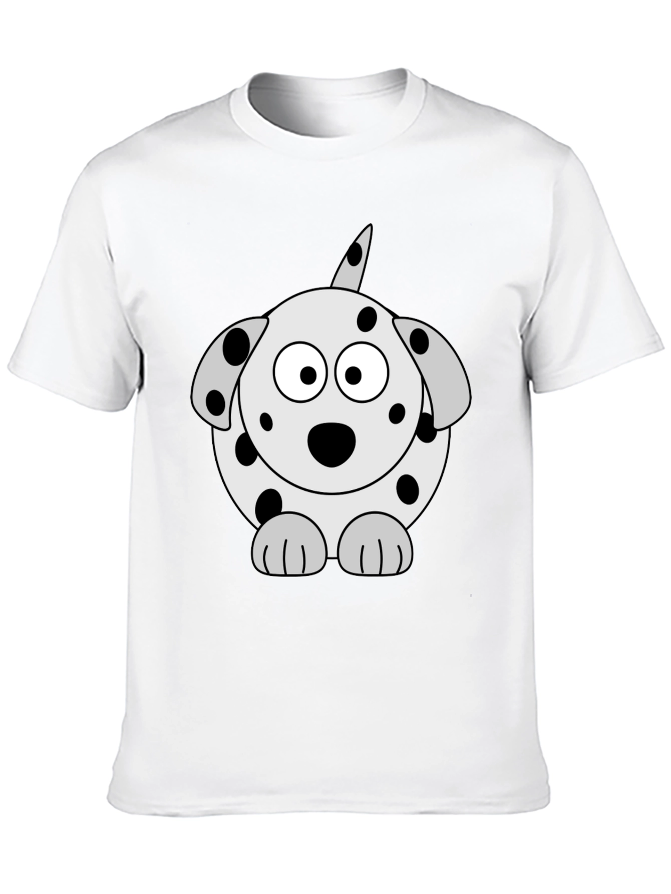 Dalmatian Dog Graphic Tee - Black Cotton T-Shirt