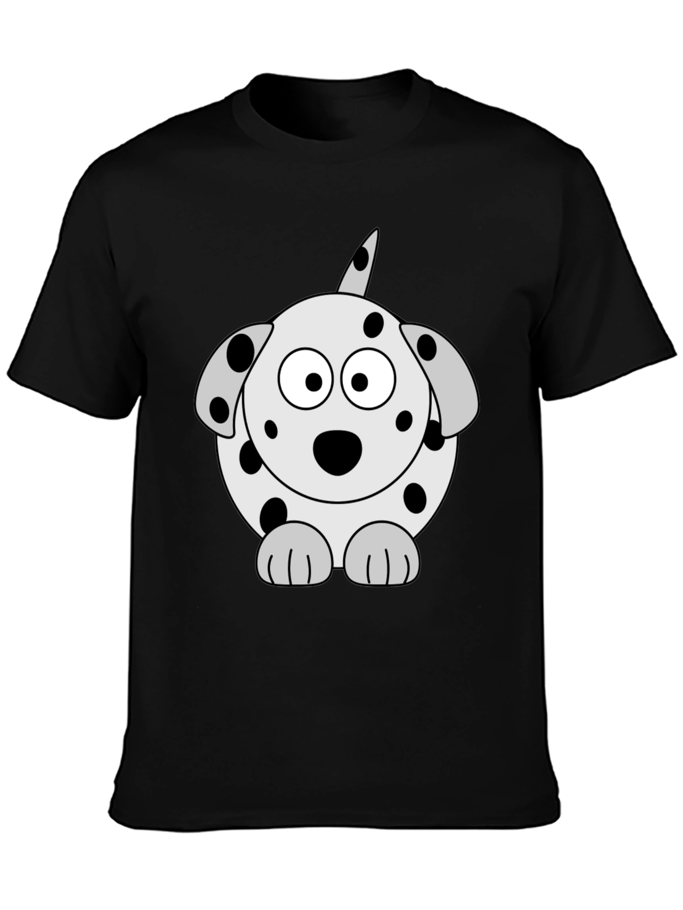 Dalmatian Dog Graphic Tee - Black Cotton T-Shirt