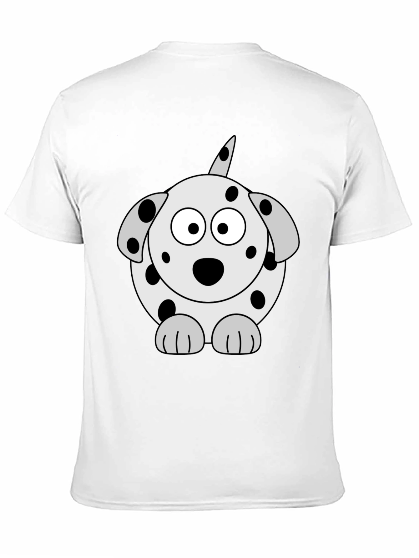 Dalmatian Dog Graphic Tee - Black Cotton T-Shirt