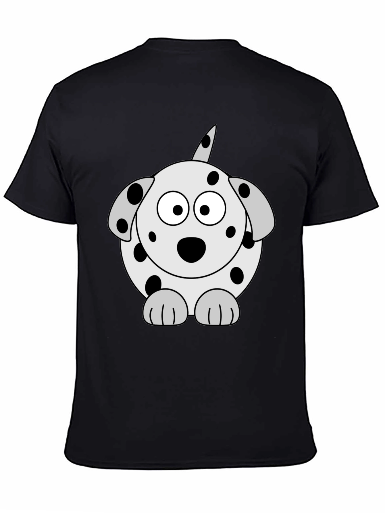 Dalmatian Dog Graphic Tee - Black Cotton T-Shirt