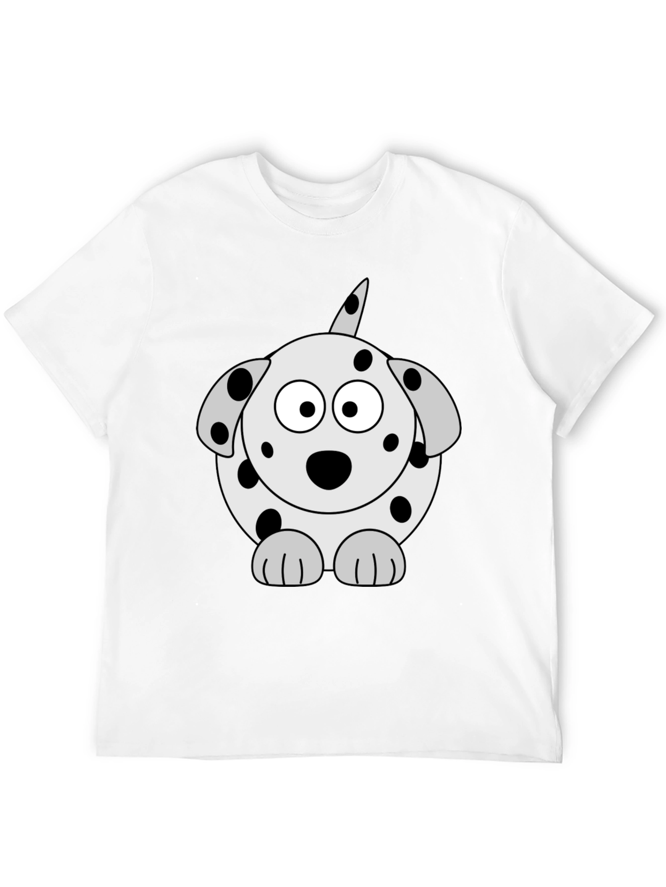 Dalmatian Dog Graphic Tee - Black Cotton T-Shirt
