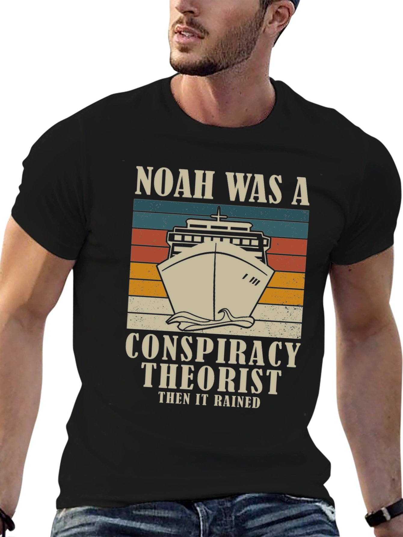 Noah Was A Conspiracy Theorist Mens Graphic T-Shirt
