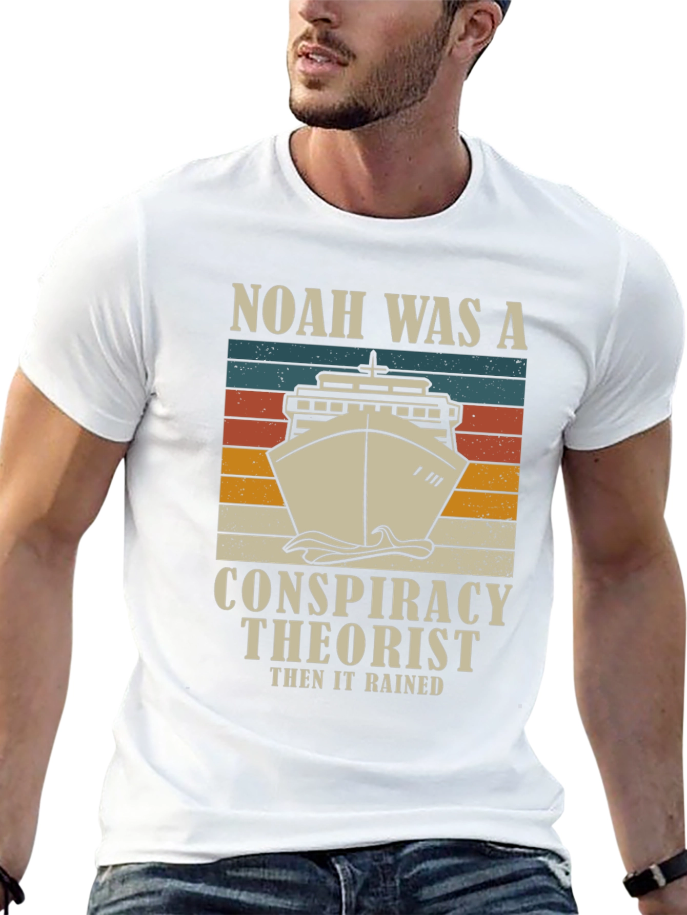 Noah Was A Conspiracy Theorist Mens Graphic T-Shirt