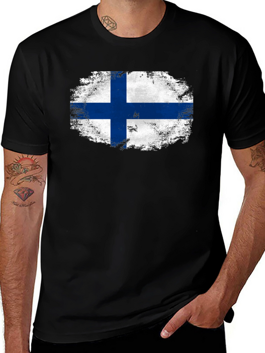 Finland Flag T-Shirt - Distressed Finnish Pride Tee