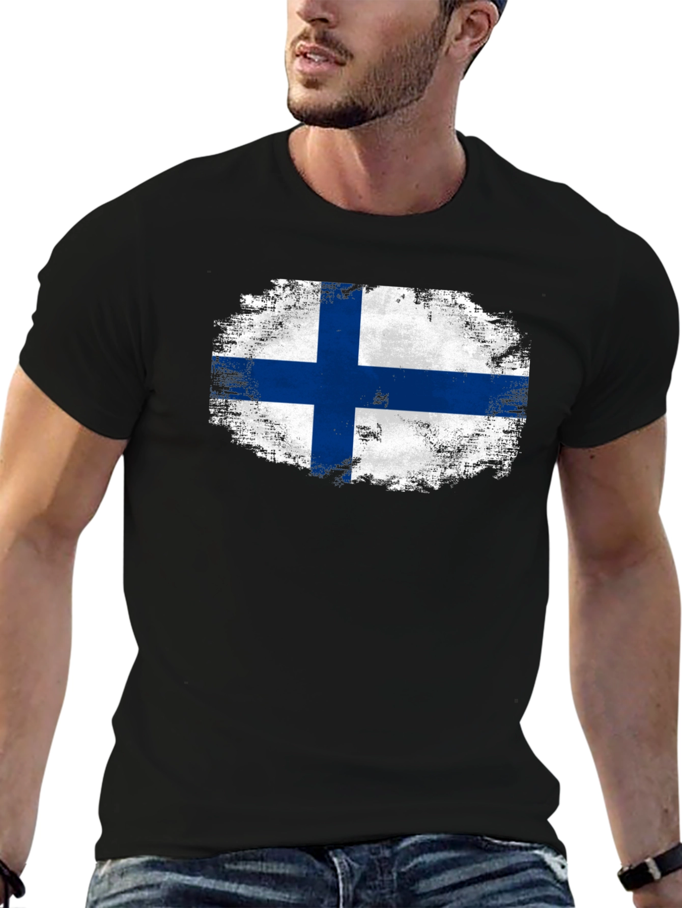 Finland Flag T-Shirt - Distressed Finnish Pride Tee