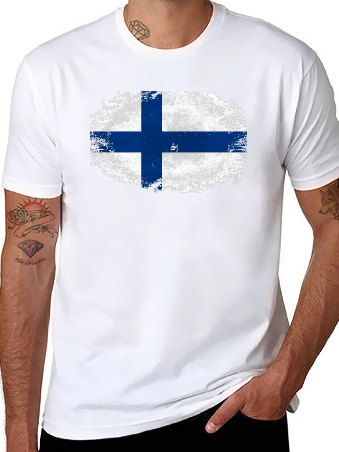 Finland Flag T-Shirt - Distressed Finnish Pride Tee