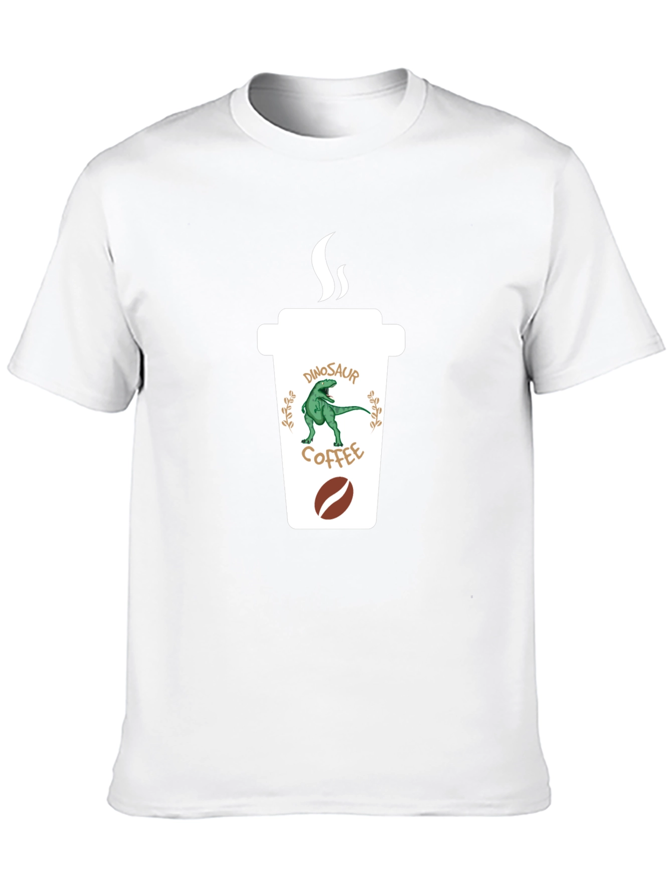 Dinosaur Coffee Graphic Black T-Shirt