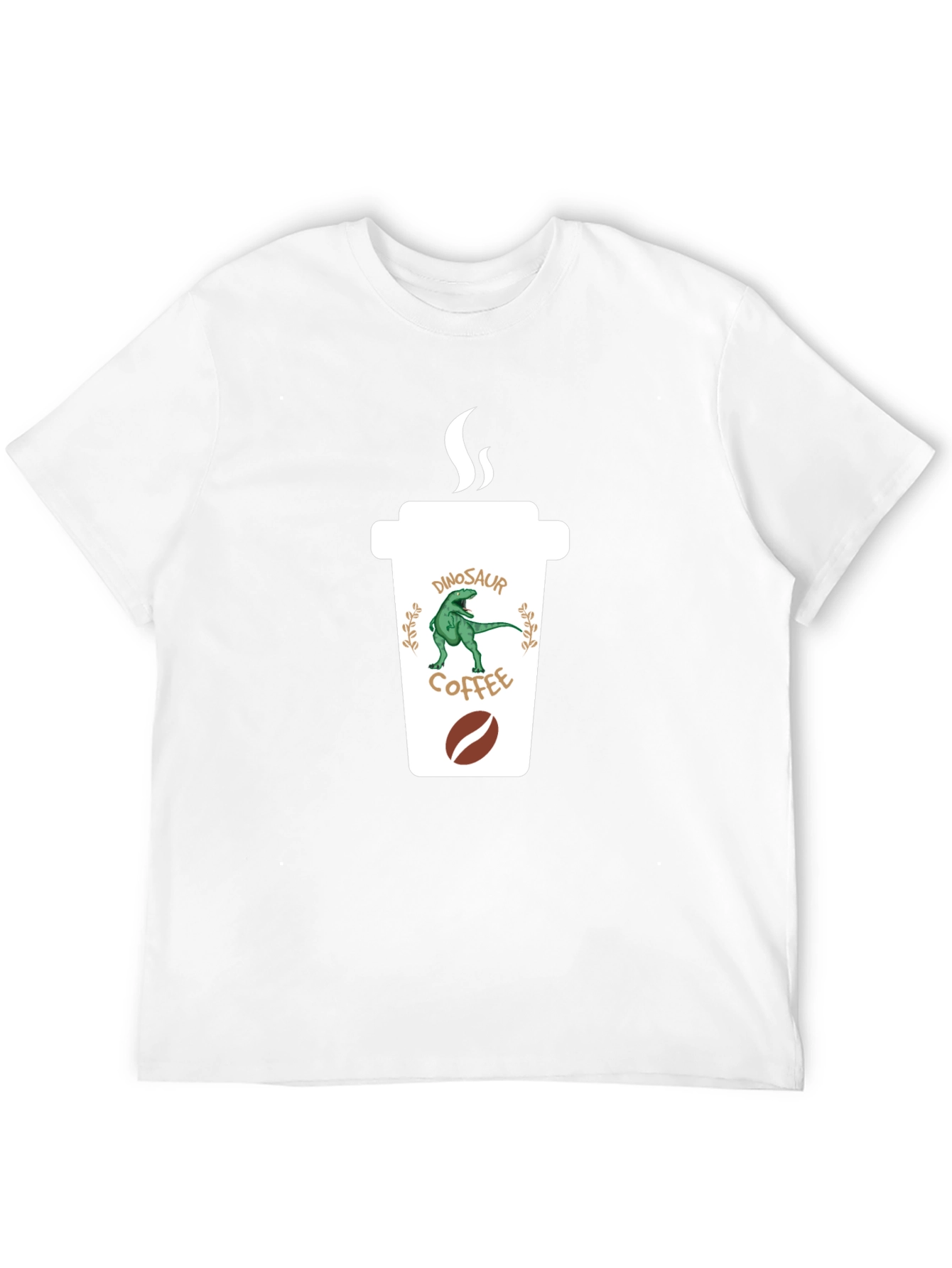 Dinosaur Coffee Graphic Black T-Shirt