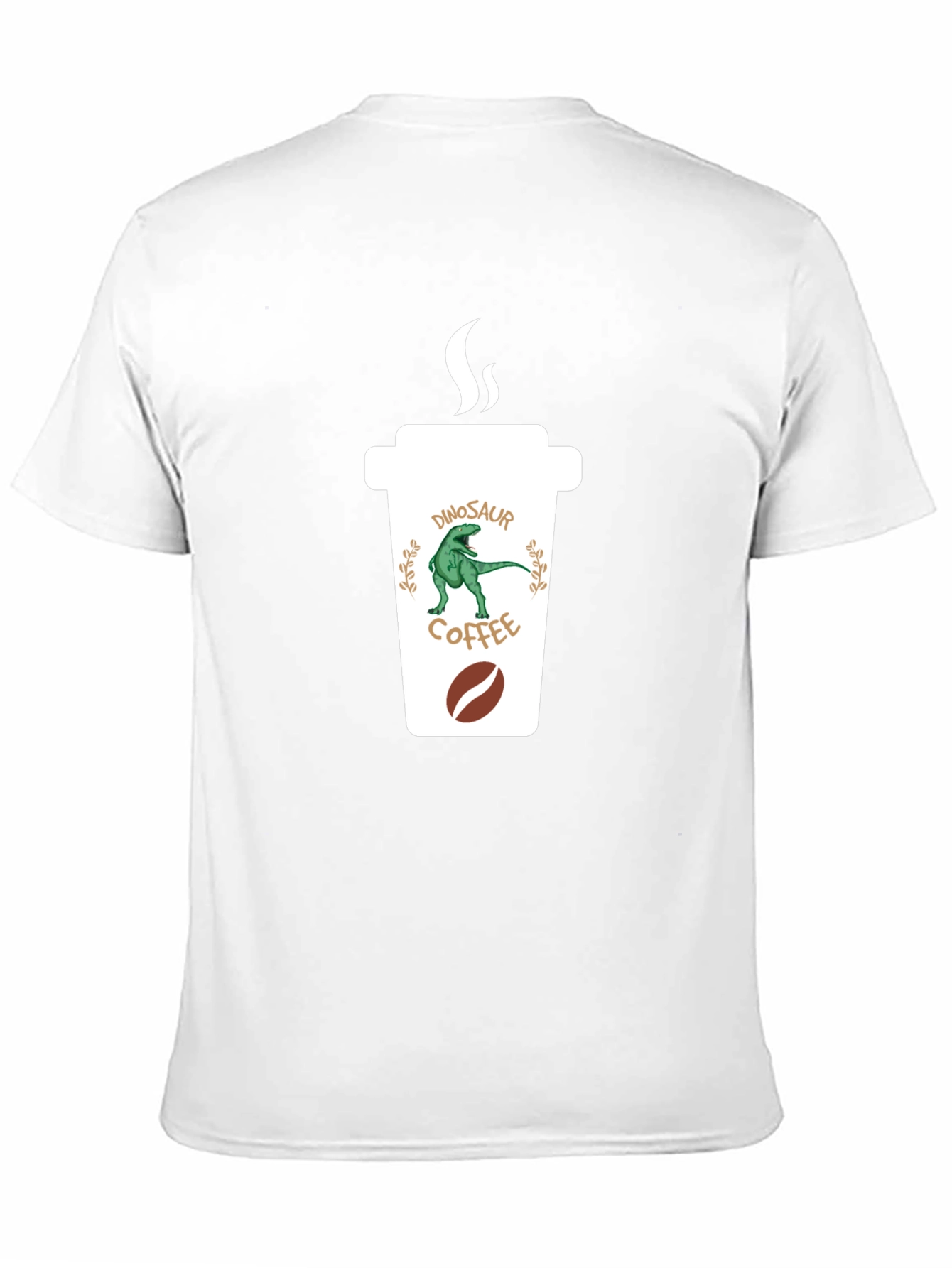 Dinosaur Coffee Graphic Black T-Shirt