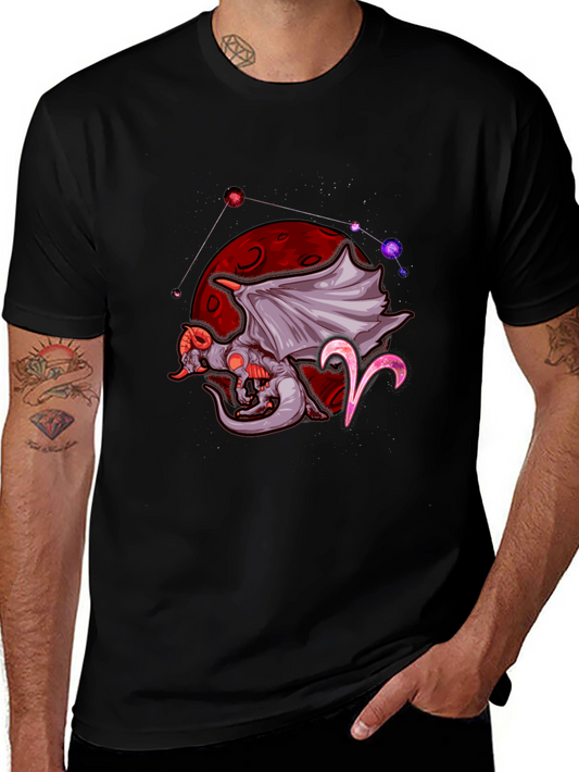 Aries Dragon Graphic Tee - Zodiac Design