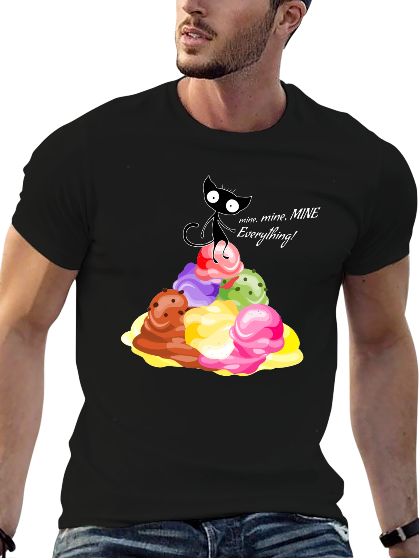 Cute Cat Ice Cream Lover T-Shirt