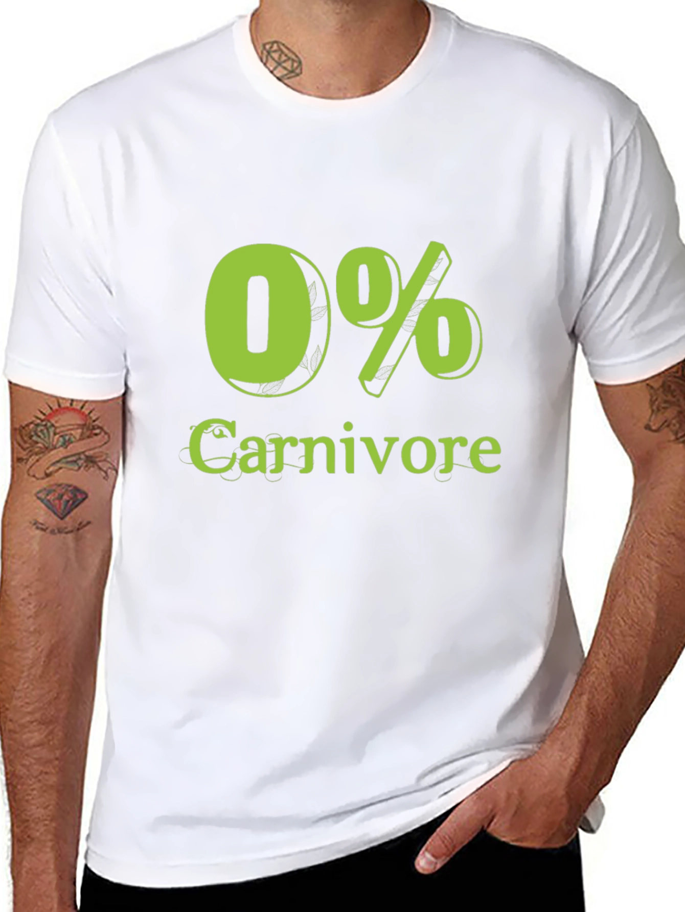 0% Carnivore T-Shirt Vegan Vegetarian Tee