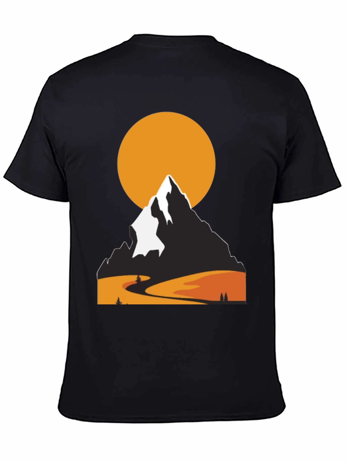 Mountain Sunset Graphic Tee - Nature Lovers Black T-Shirt
