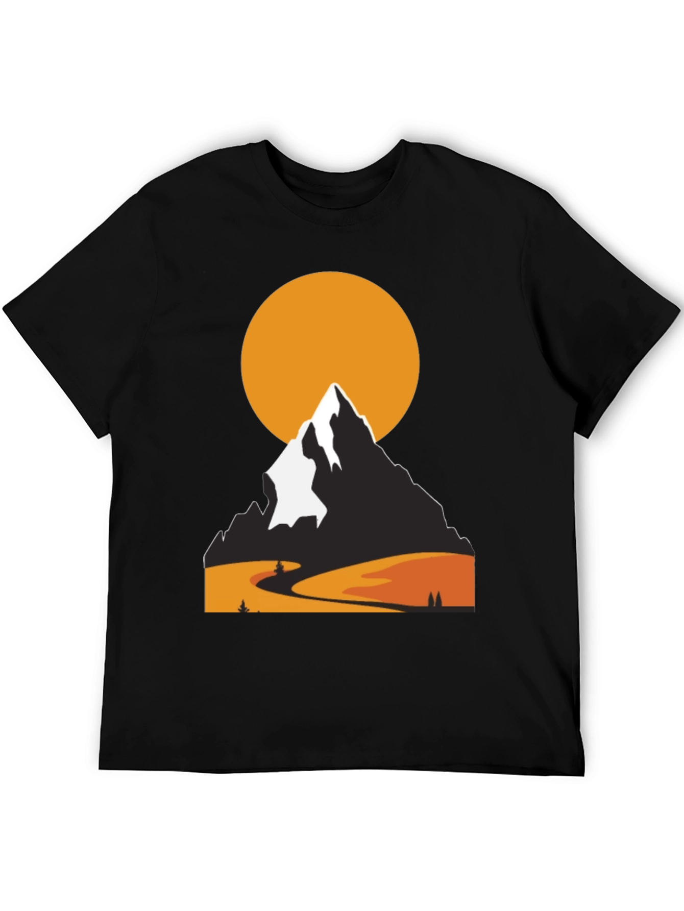 Mountain Sunset Graphic Tee - Nature Lovers Black T-Shirt