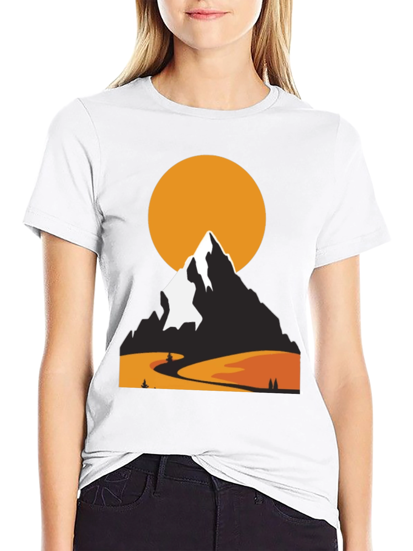 Mountain Sunset Graphic Tee - Nature Lovers Black T-Shirt