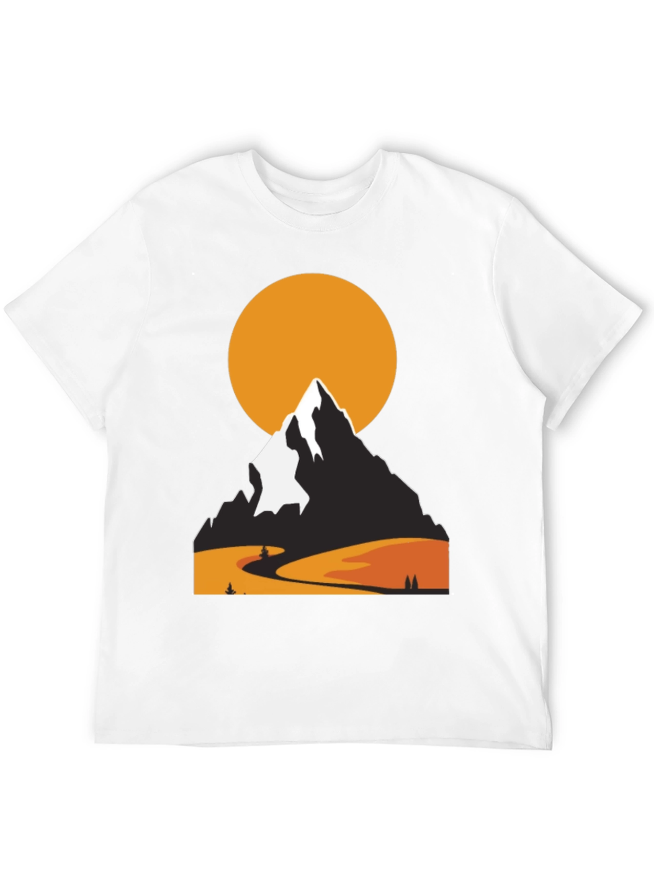 Mountain Sunset Graphic Tee - Nature Lovers Black T-Shirt