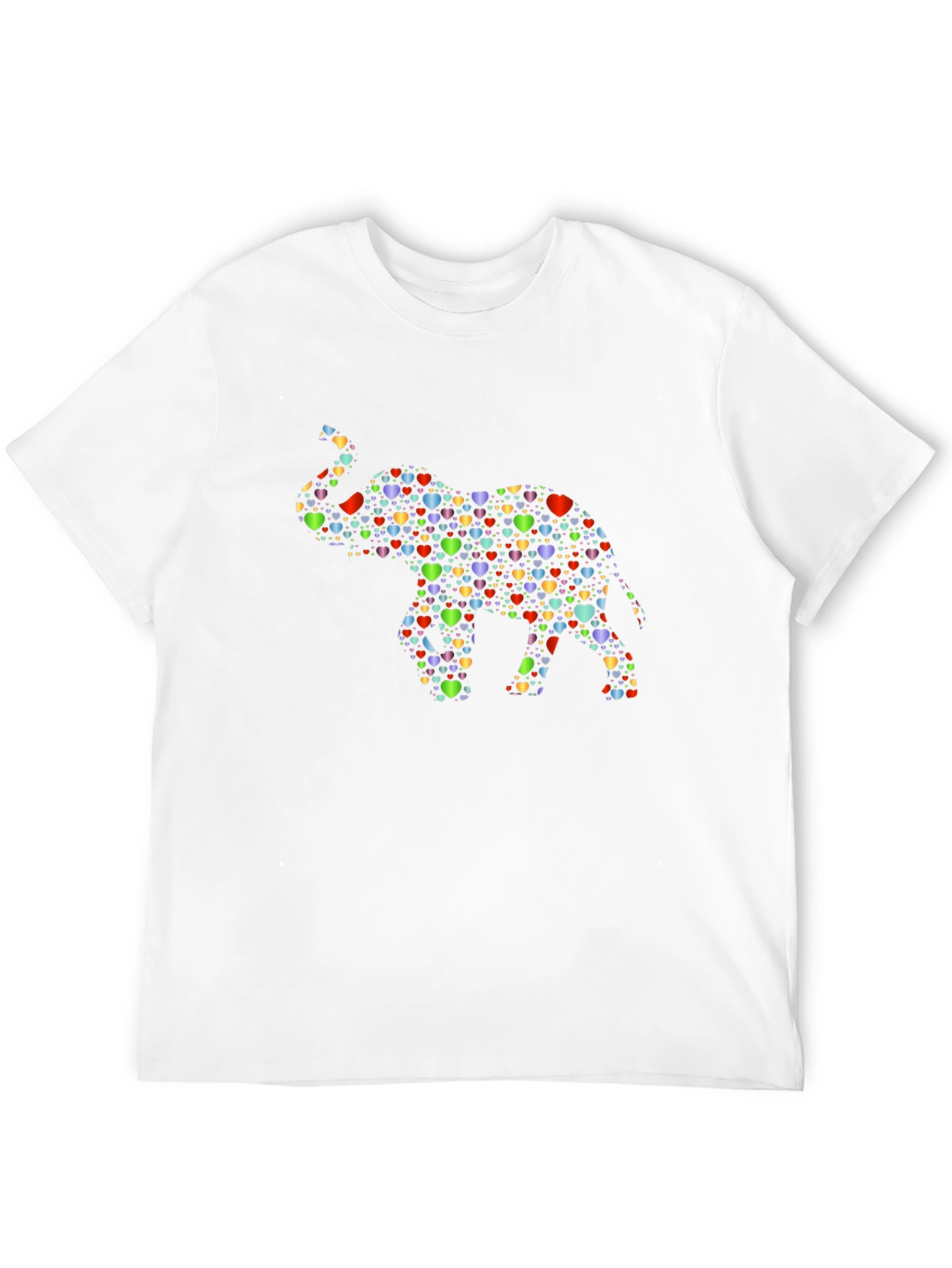 Elephant Heart Pattern Black T-Shirt