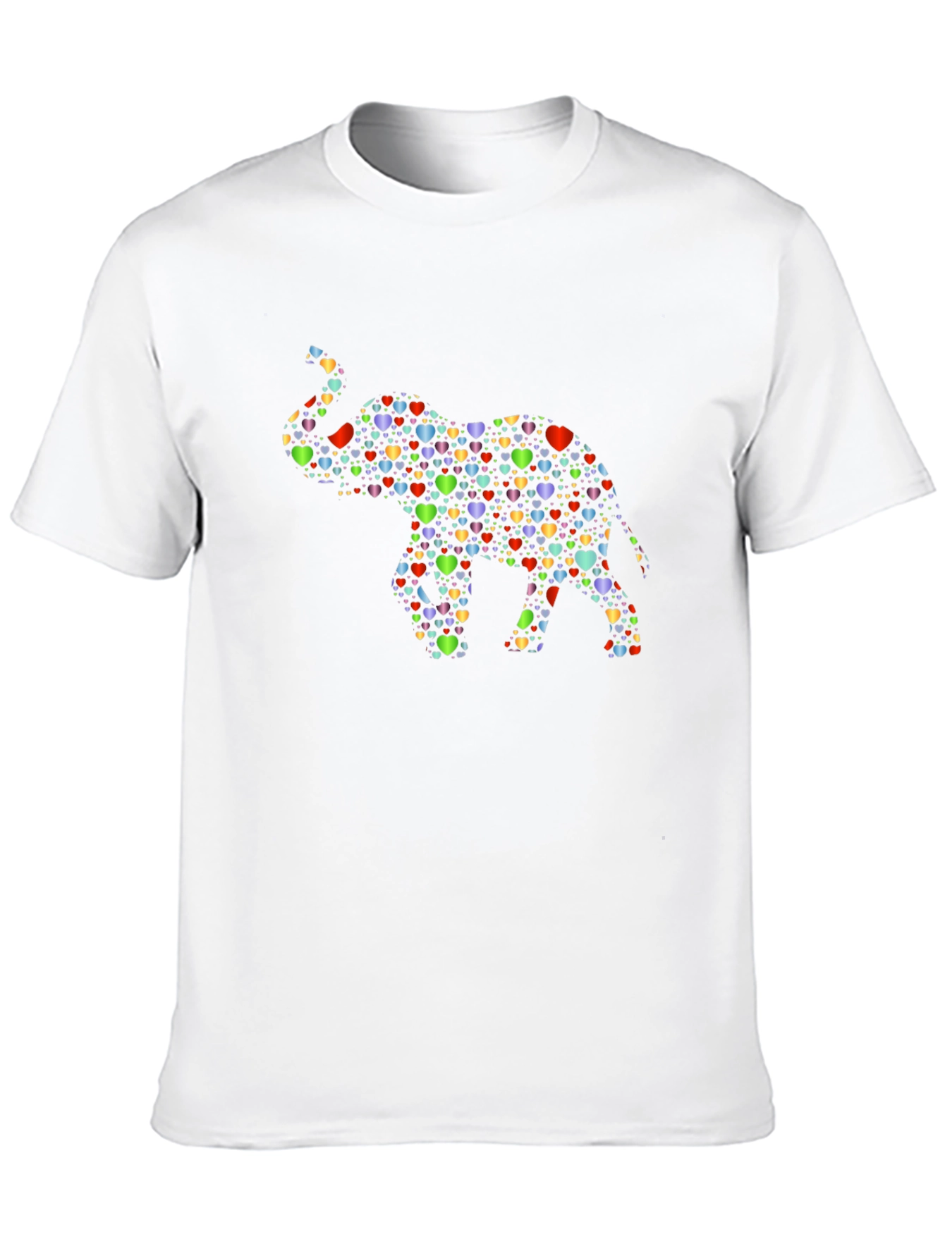 Elephant Heart Pattern Black T-Shirt