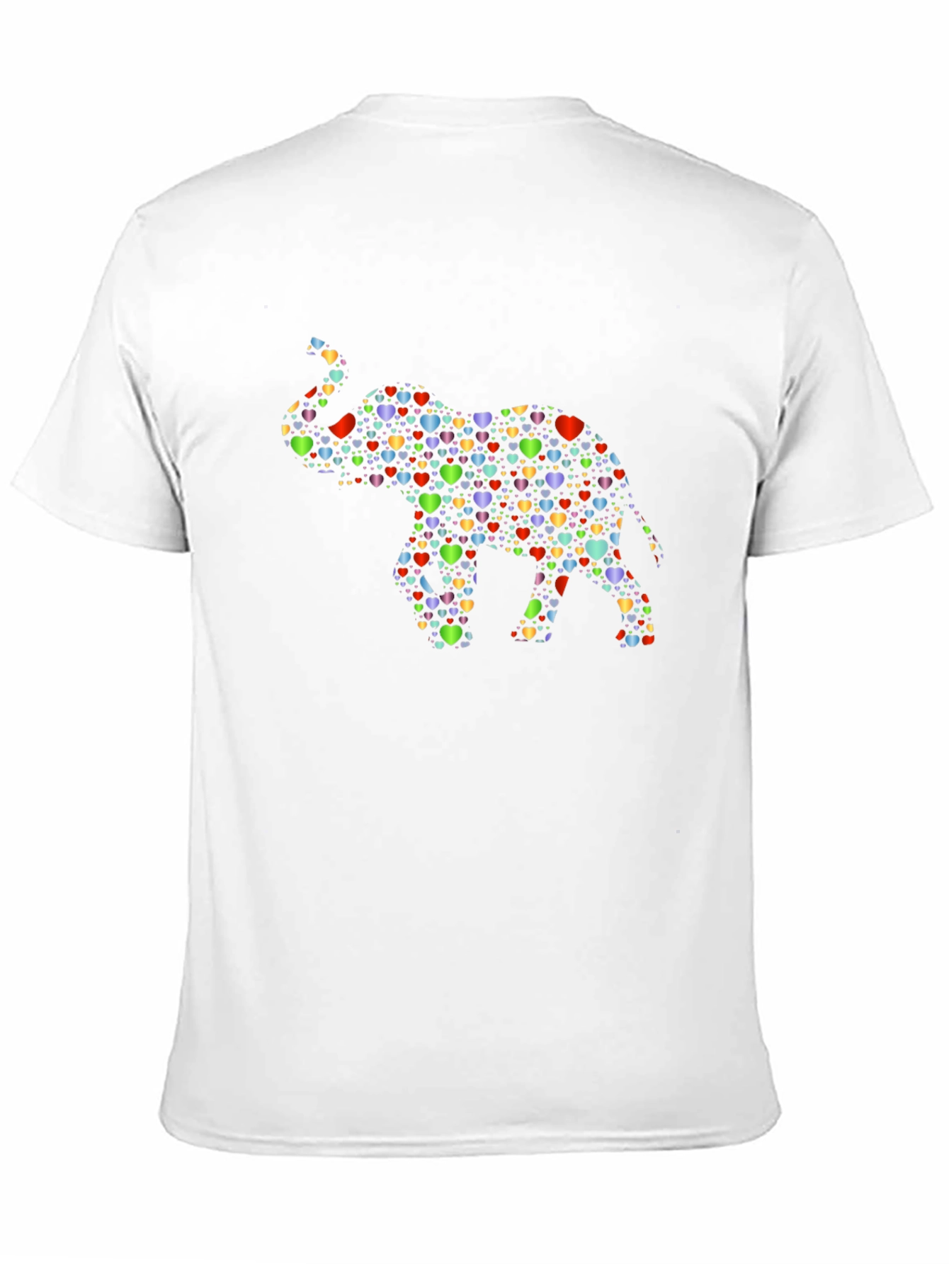 Elephant Heart Pattern Black T-Shirt