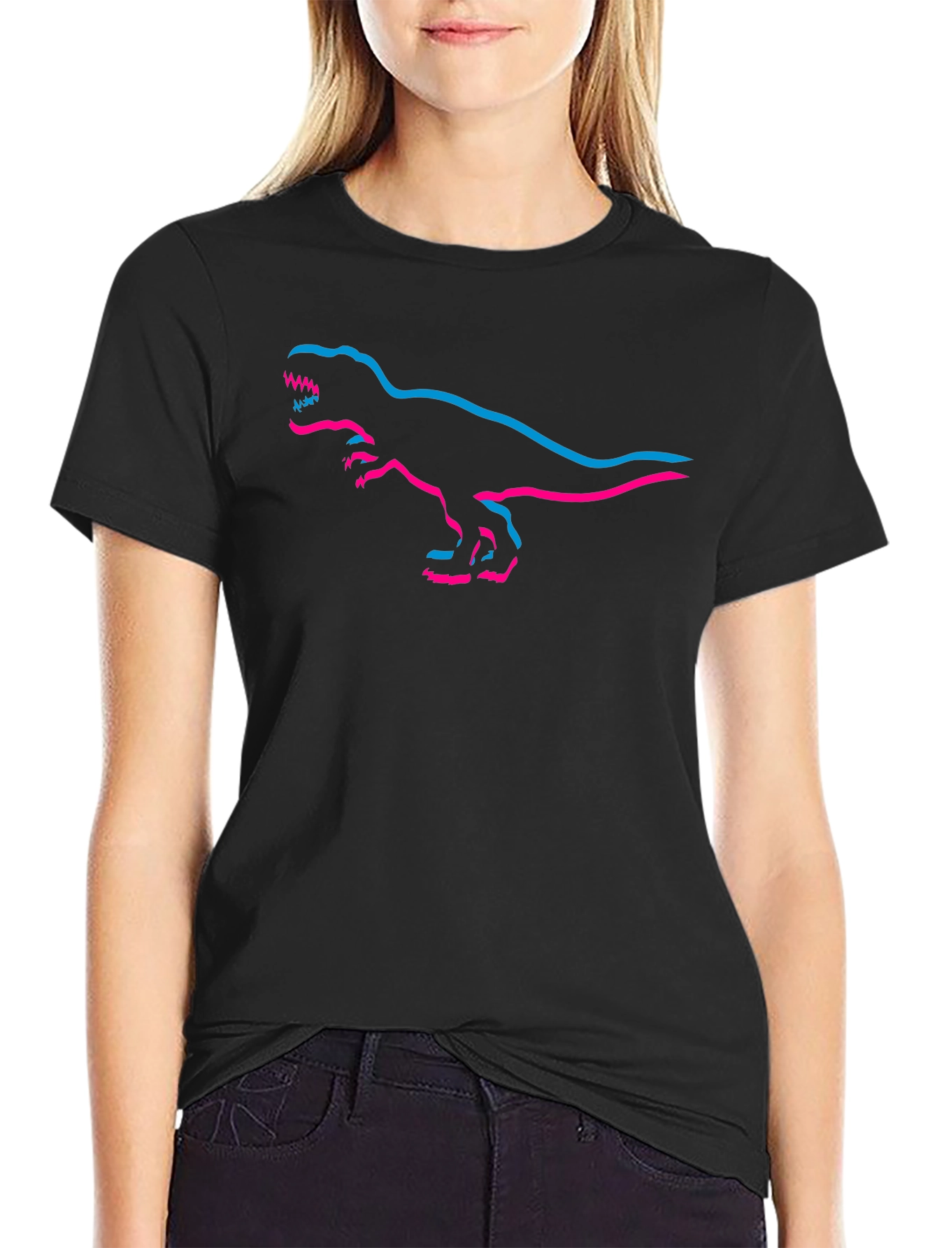 Retro T-Rex Outline Graphic Tee