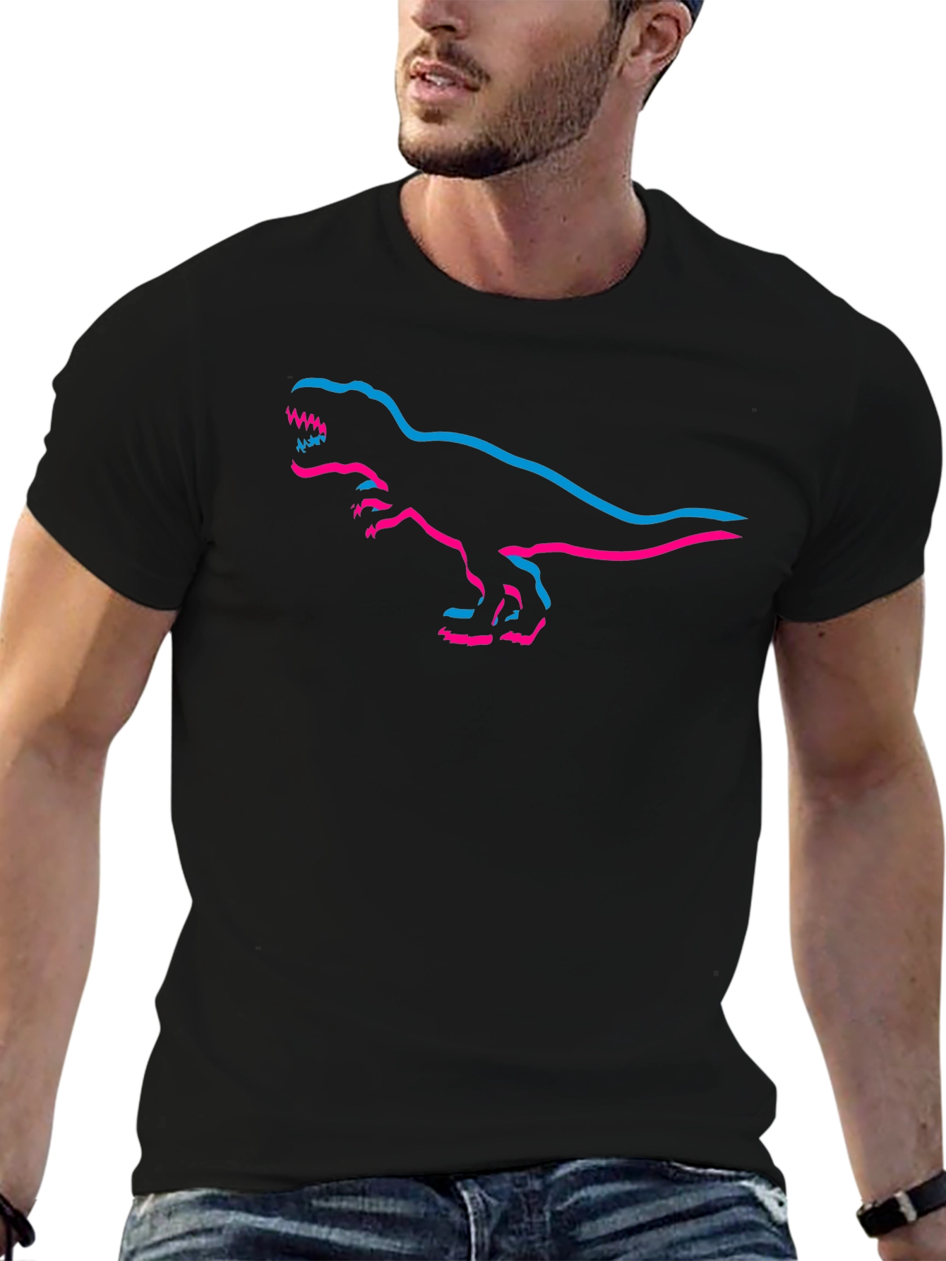 Retro T-Rex Outline Graphic Tee
