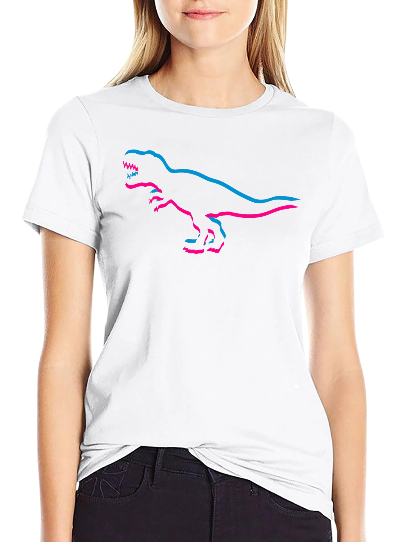 Retro T-Rex Outline Graphic Tee