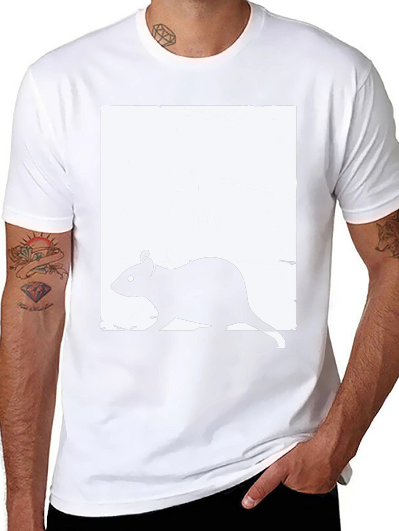 Rat Graphic Print Crew Neck T-Shirt