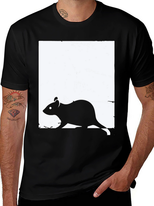 Rat Graphic Print Crew Neck T-Shirt