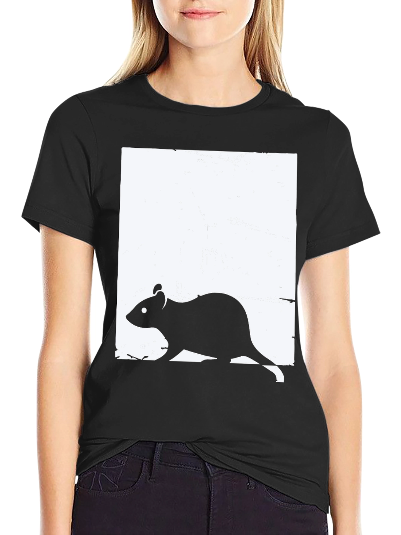 Rat Graphic Print Crew Neck T-Shirt