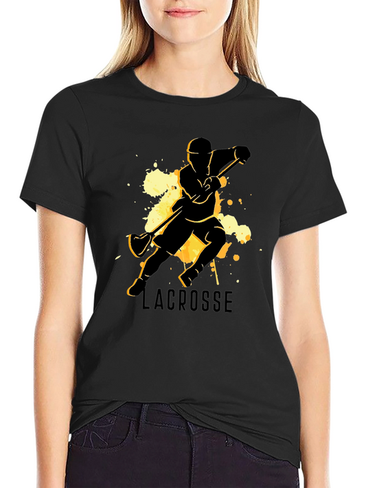 Lacrosse Player Graphic Tee - Black