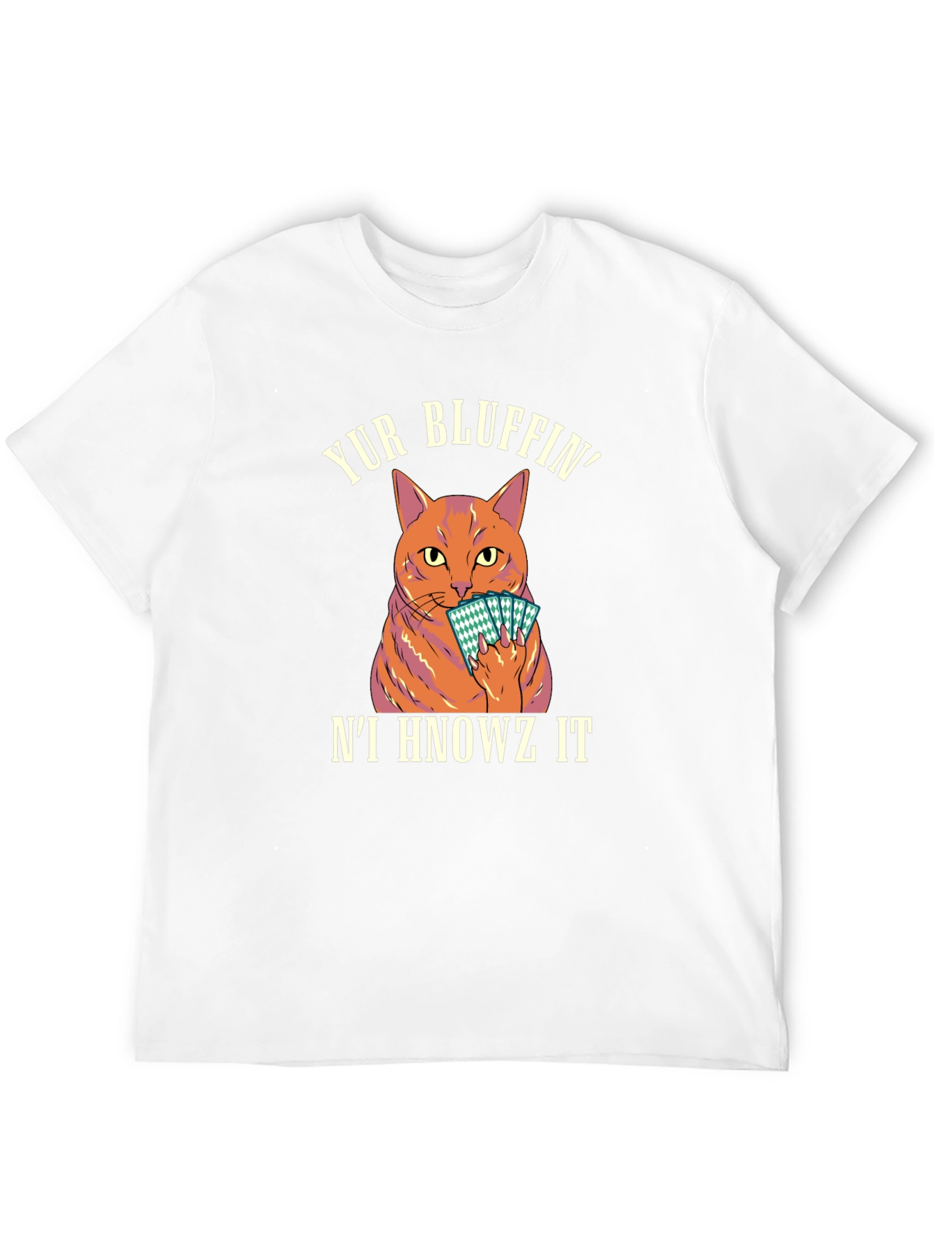 Yur Bluffin Cat Graphic T-Shirt - Black