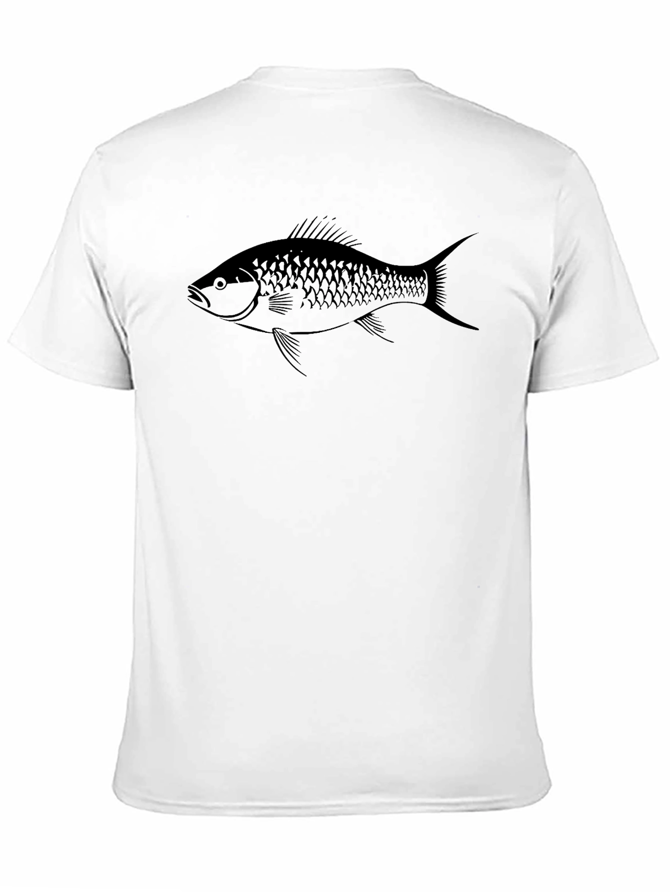 Mens Black T-Shirt with Fish Graphic Tee