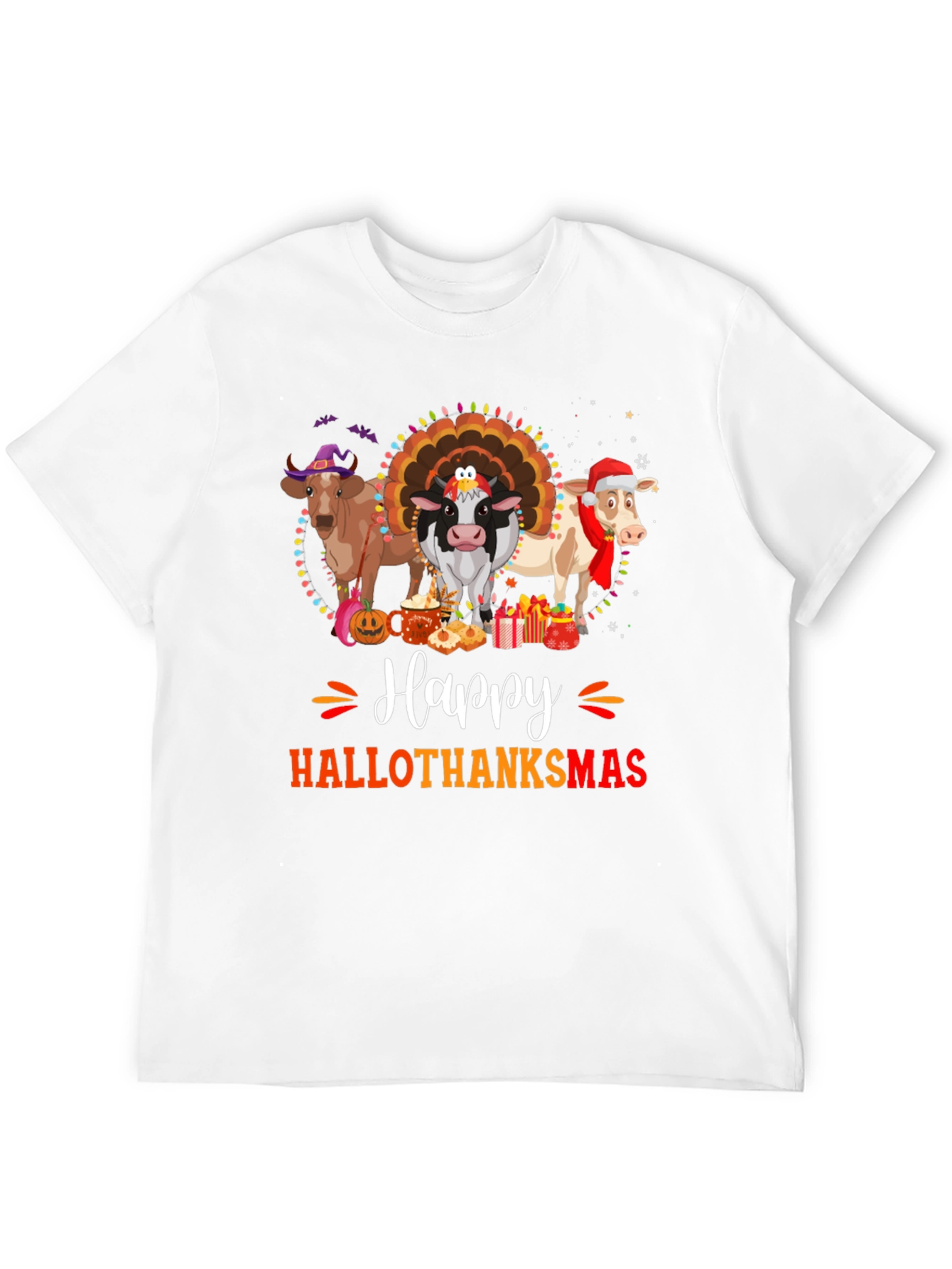 Hallothanksmas Cow T-Shirt