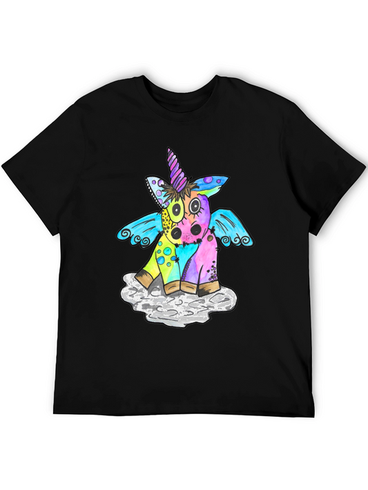 Unicorn Graphic T-Shirt Mens Black Tee