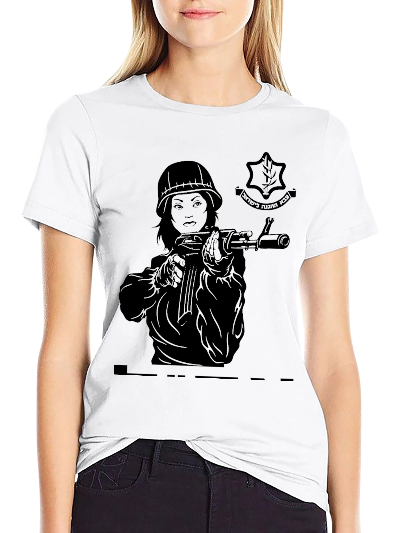 Black Graphic Tee - Armed Soldier Design