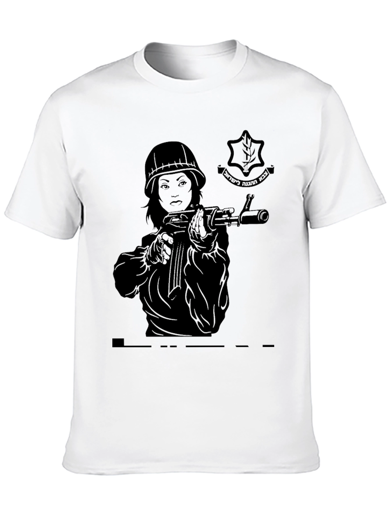 Black Graphic Tee - Armed Soldier Design