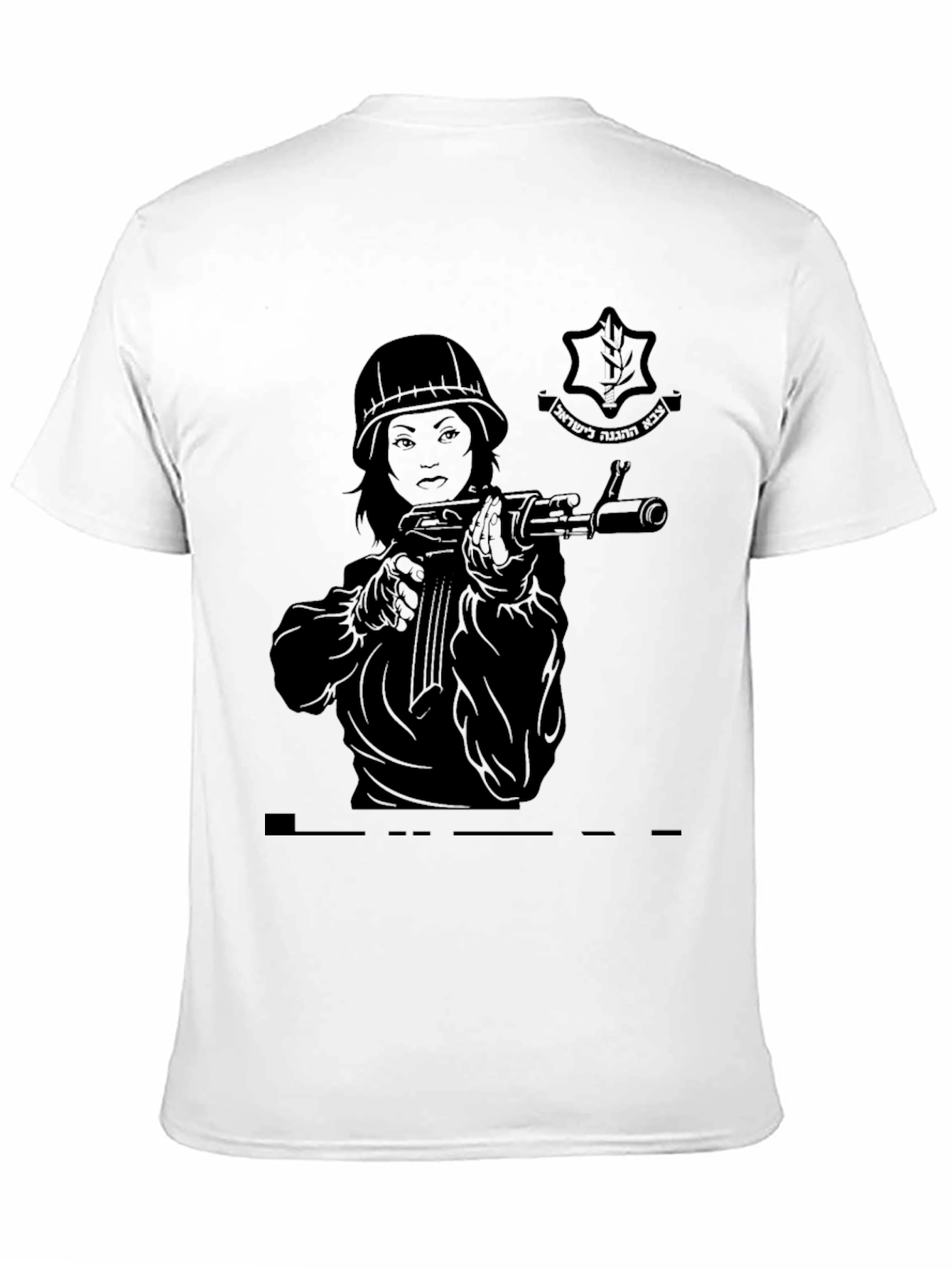 Black Graphic Tee - Armed Soldier Design