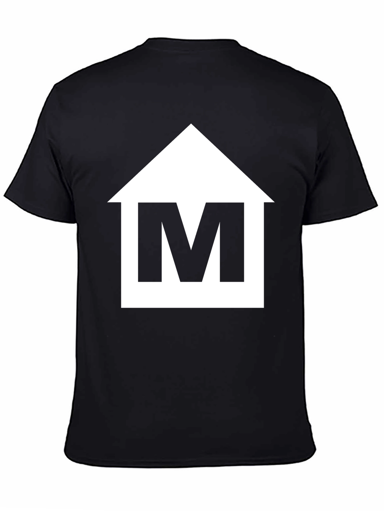Modern Black Tee with White M Home Graphic