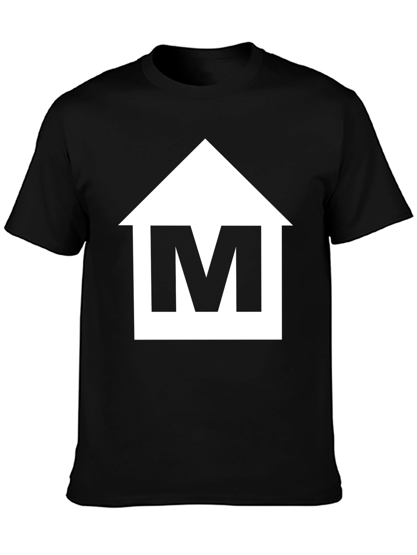 Modern Black Tee with White M Home Graphic