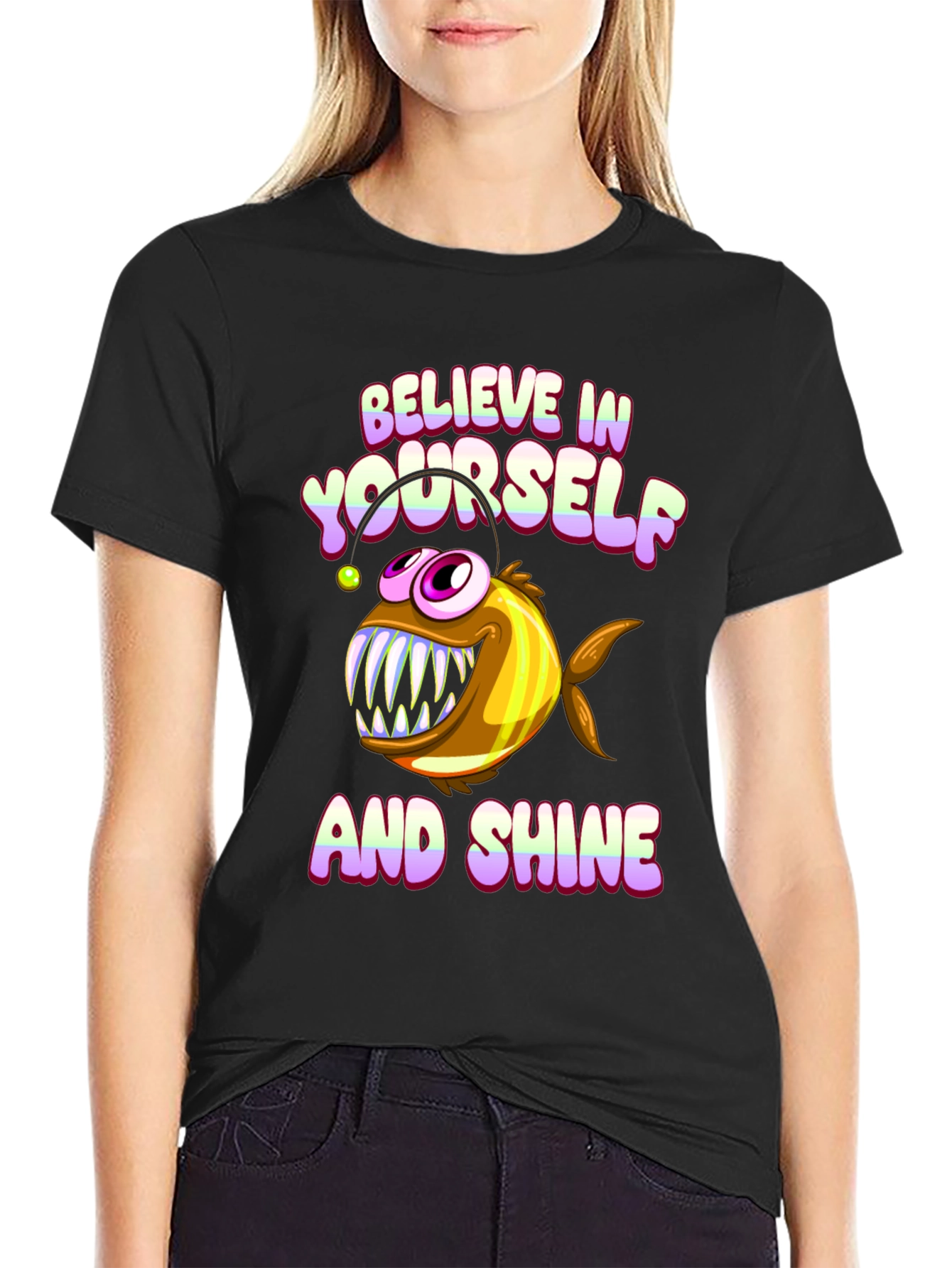 Believe Angler Fish Graphic T-Shirt