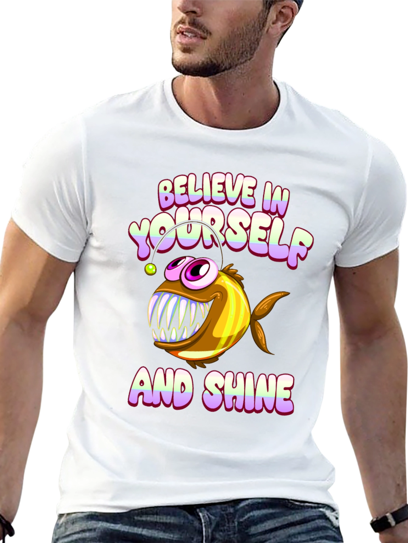 Believe Angler Fish Graphic T-Shirt
