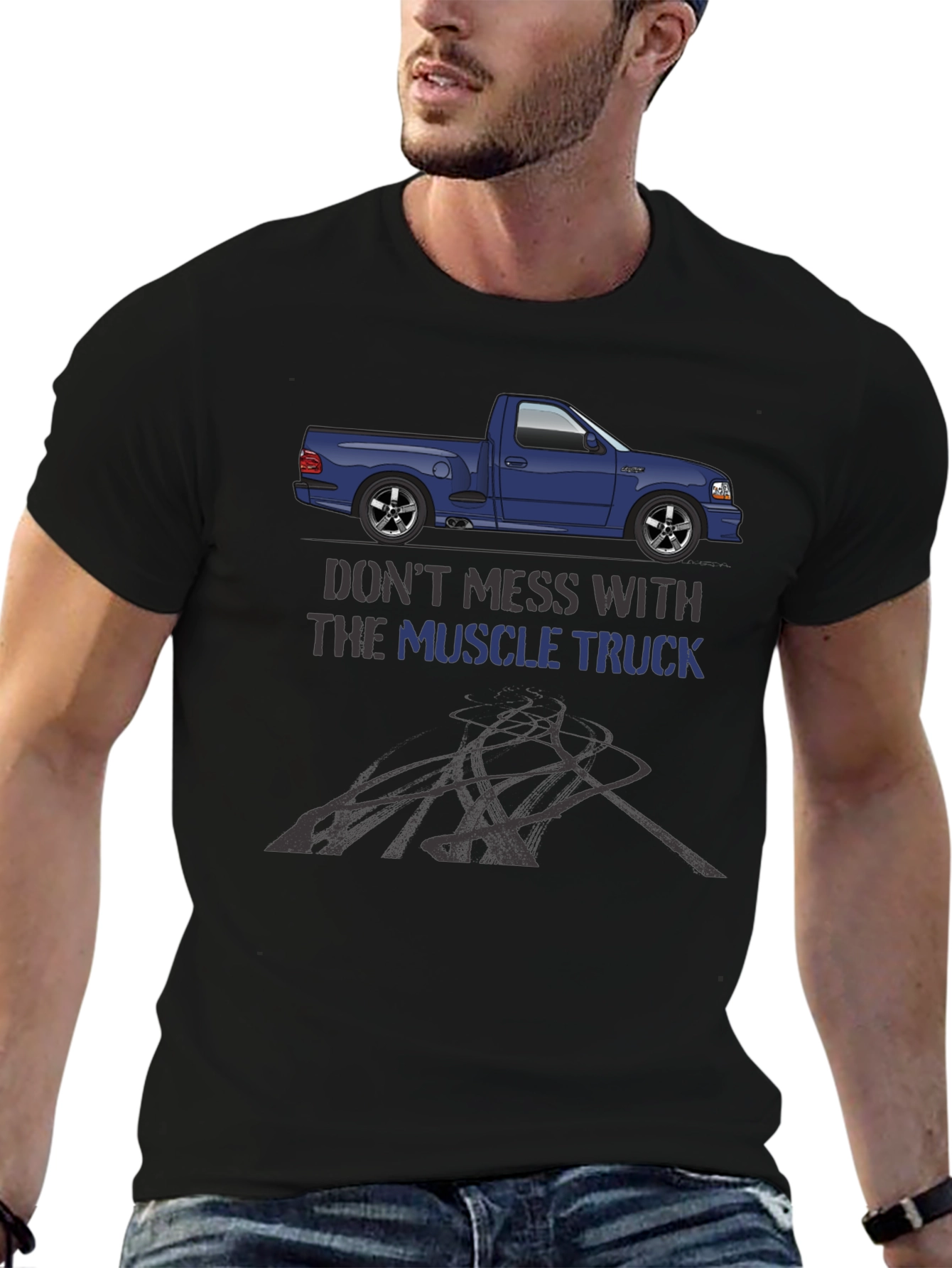 Muscle Truck Graphic Tee - Black