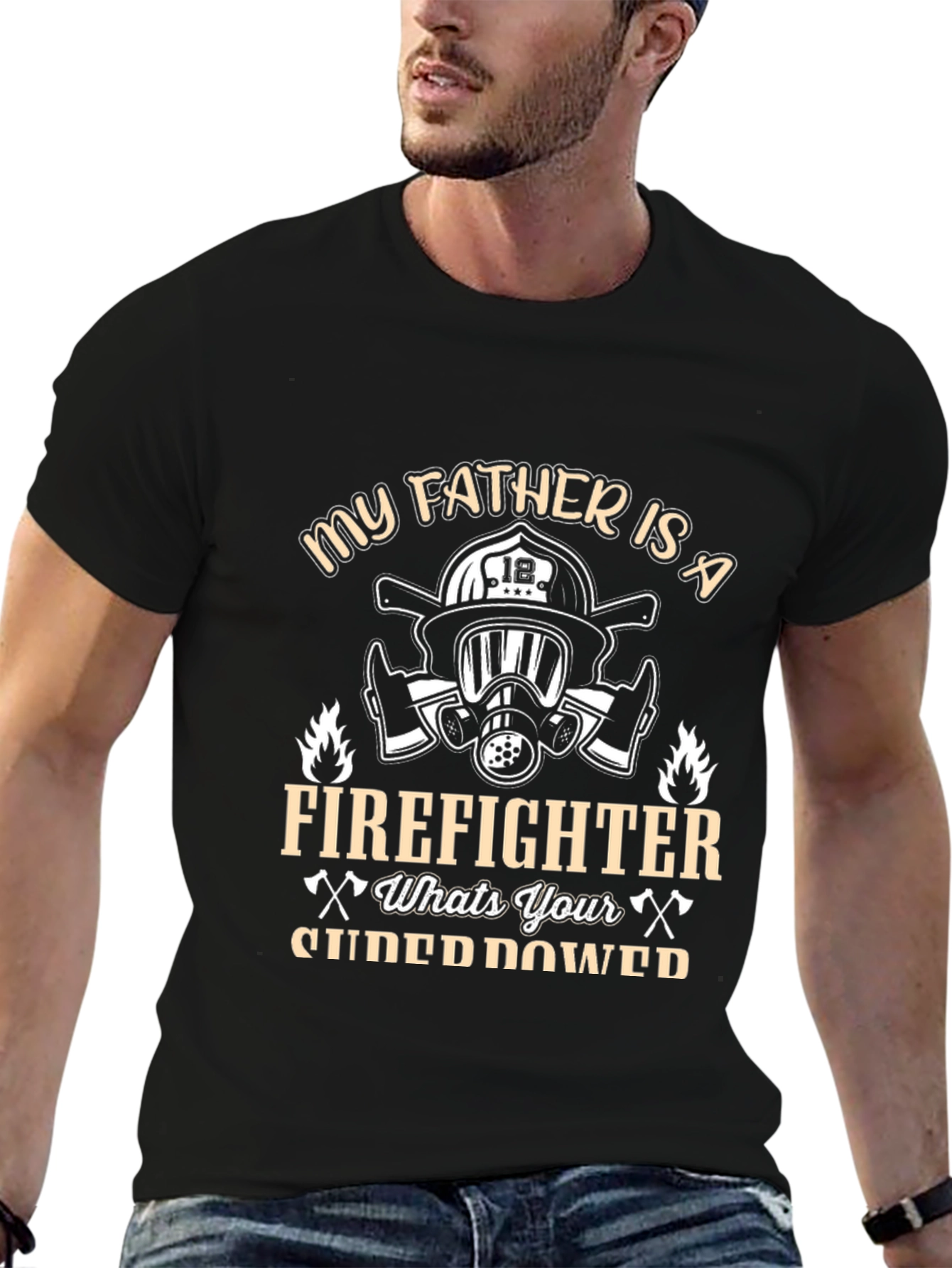 Firefighter Dad T-Shirt - Superpower Tee