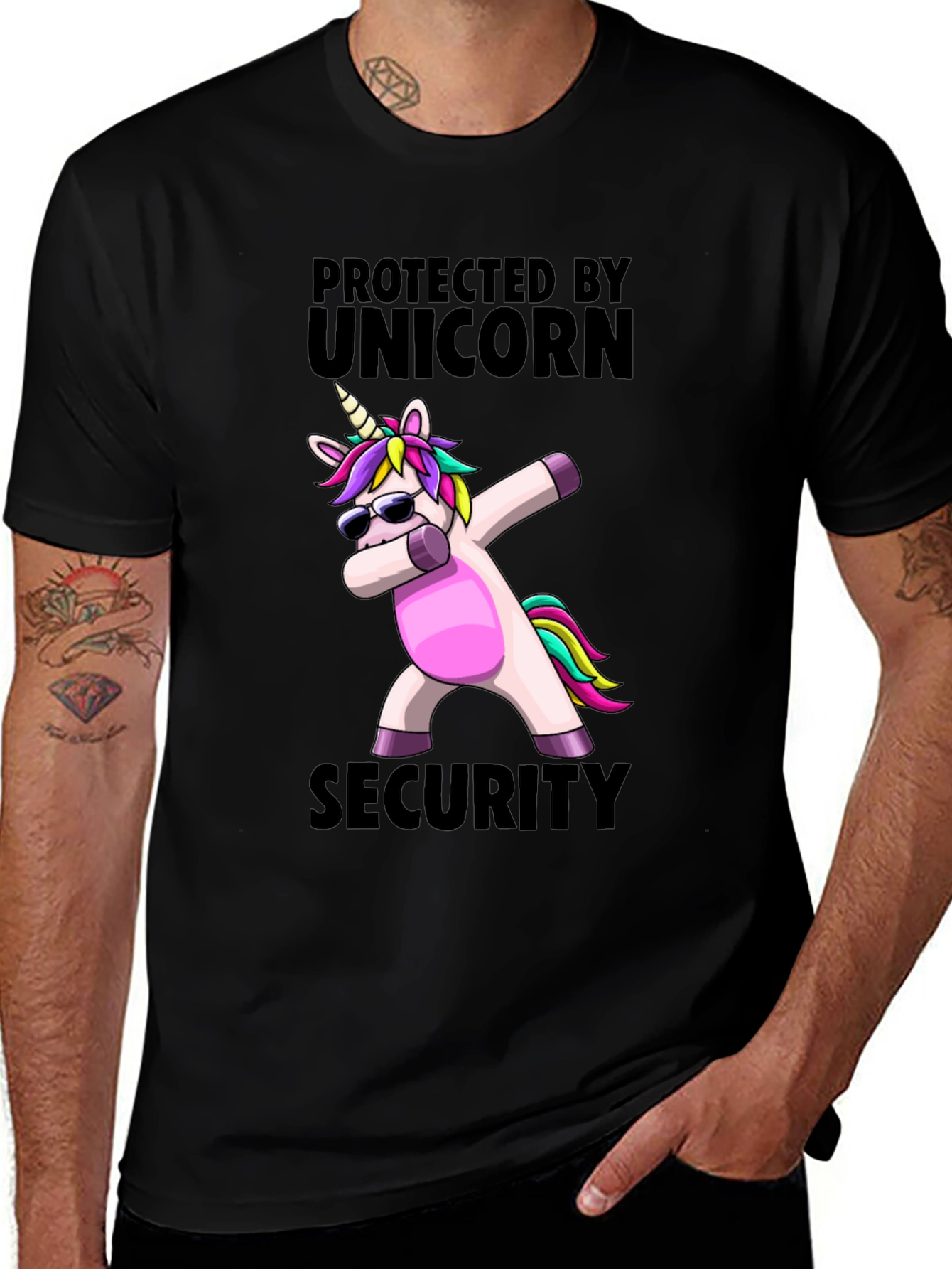 Unicorn Security Graphic Tee - Black