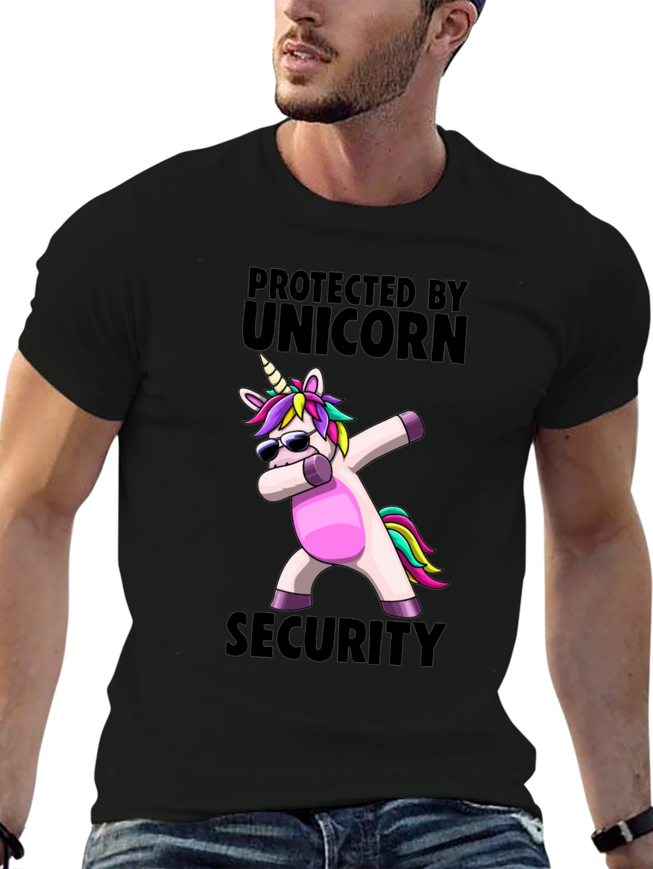 Unicorn Security Graphic Tee - Black