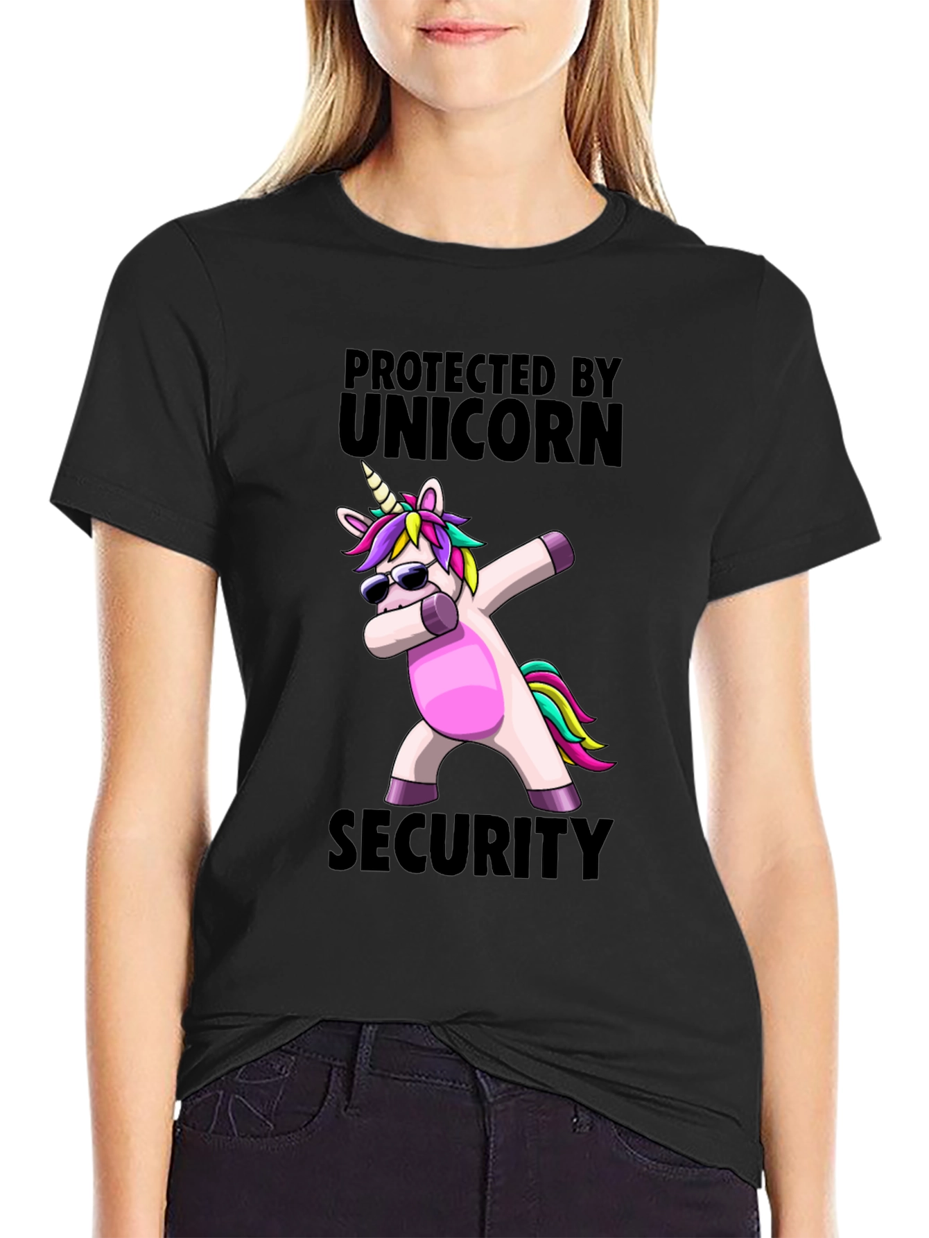 Unicorn Security Graphic Tee - Black