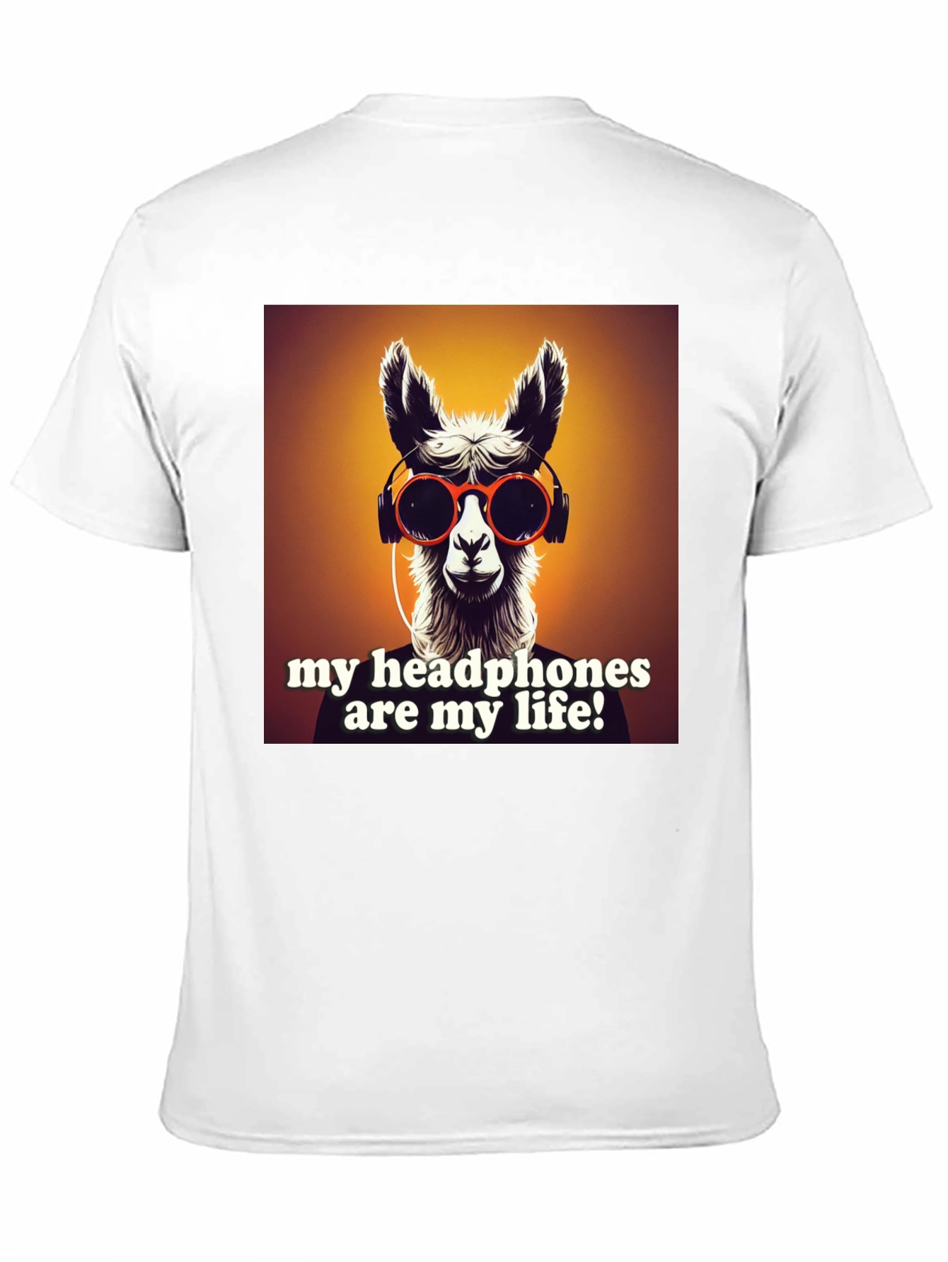 Llama Headphones Graphic Tee - Music Lovers Shirt