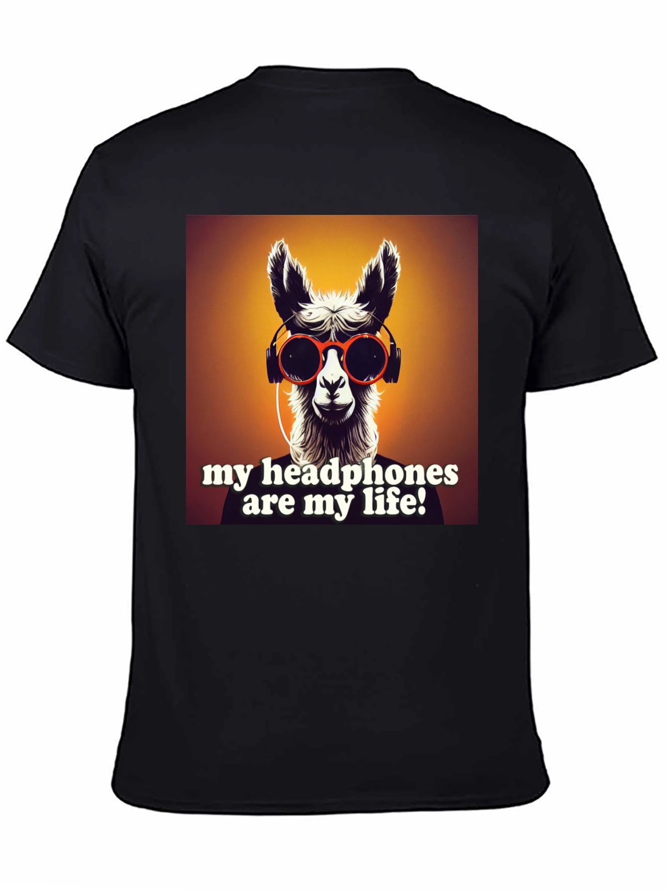 Llama Headphones Graphic Tee - Music Lovers Shirt