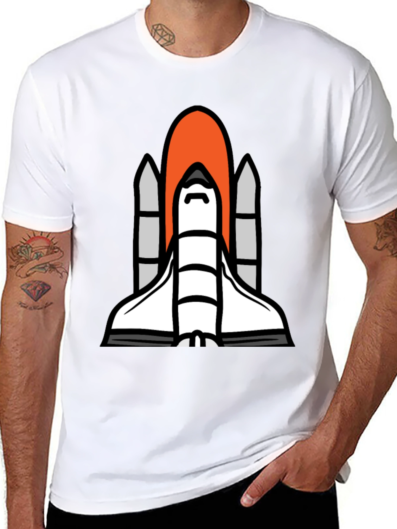 Space Shuttle Graphic Tee - Black